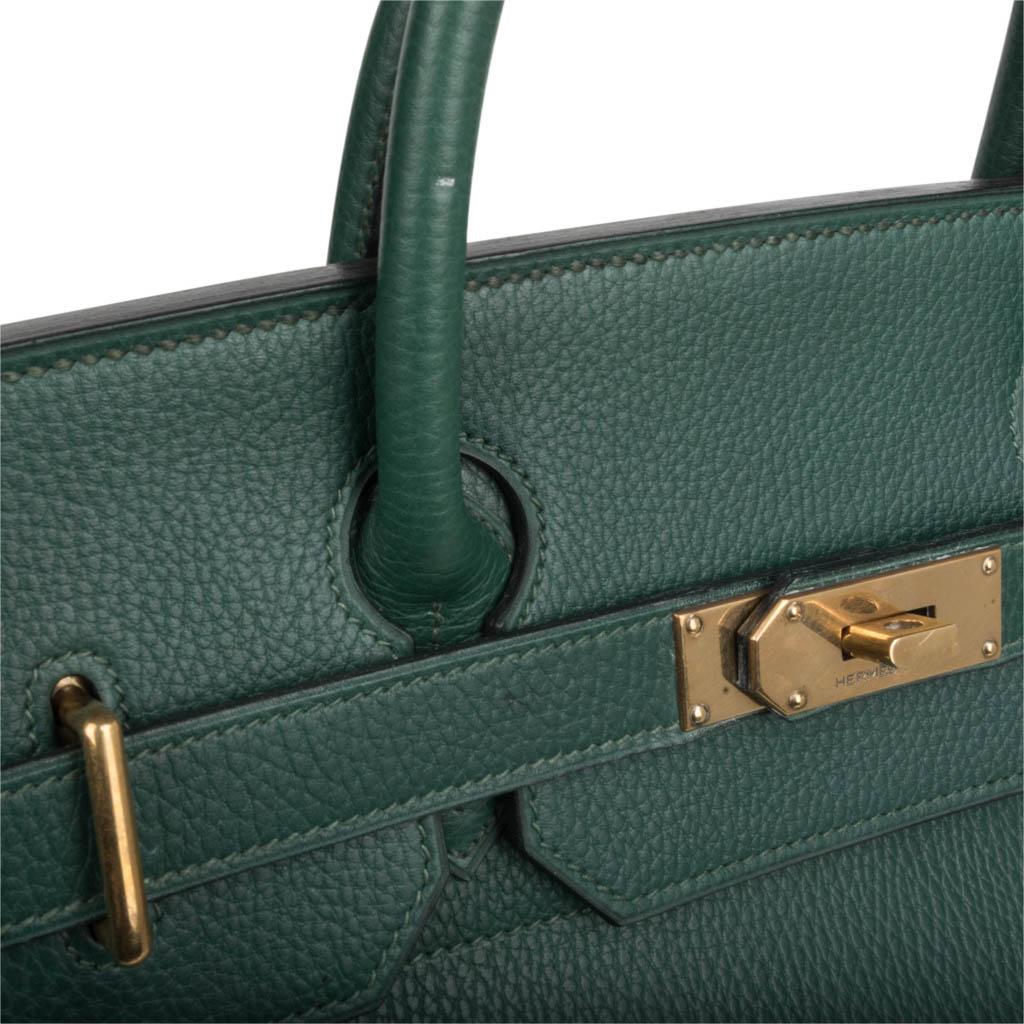 Hermes Hac 45 Vert Clair Brass Hardware Ardennes Leather 3