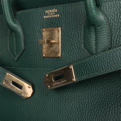 Hermes Hac 45 Vert Clair Brass Hardware Ardennes Leather