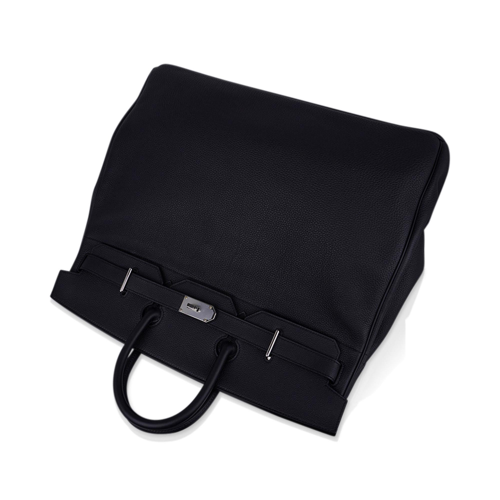 Hermes HAC 50 Birkin Men's Bag Black Palladium Hardware Togo Leather 1