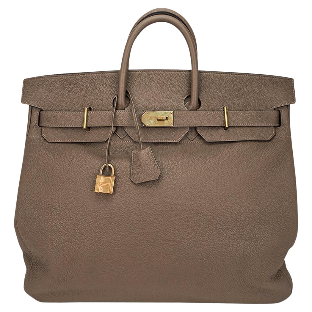 Hermes Birkin HAC 50 Bolso Etoupe Togo Piel Latón Herrajes en venta