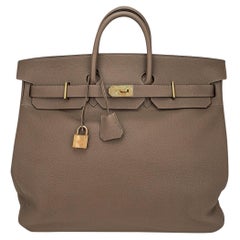 Hermes Birkin HAC 50 Sac Etoupe Togo Leather Brass Hardware