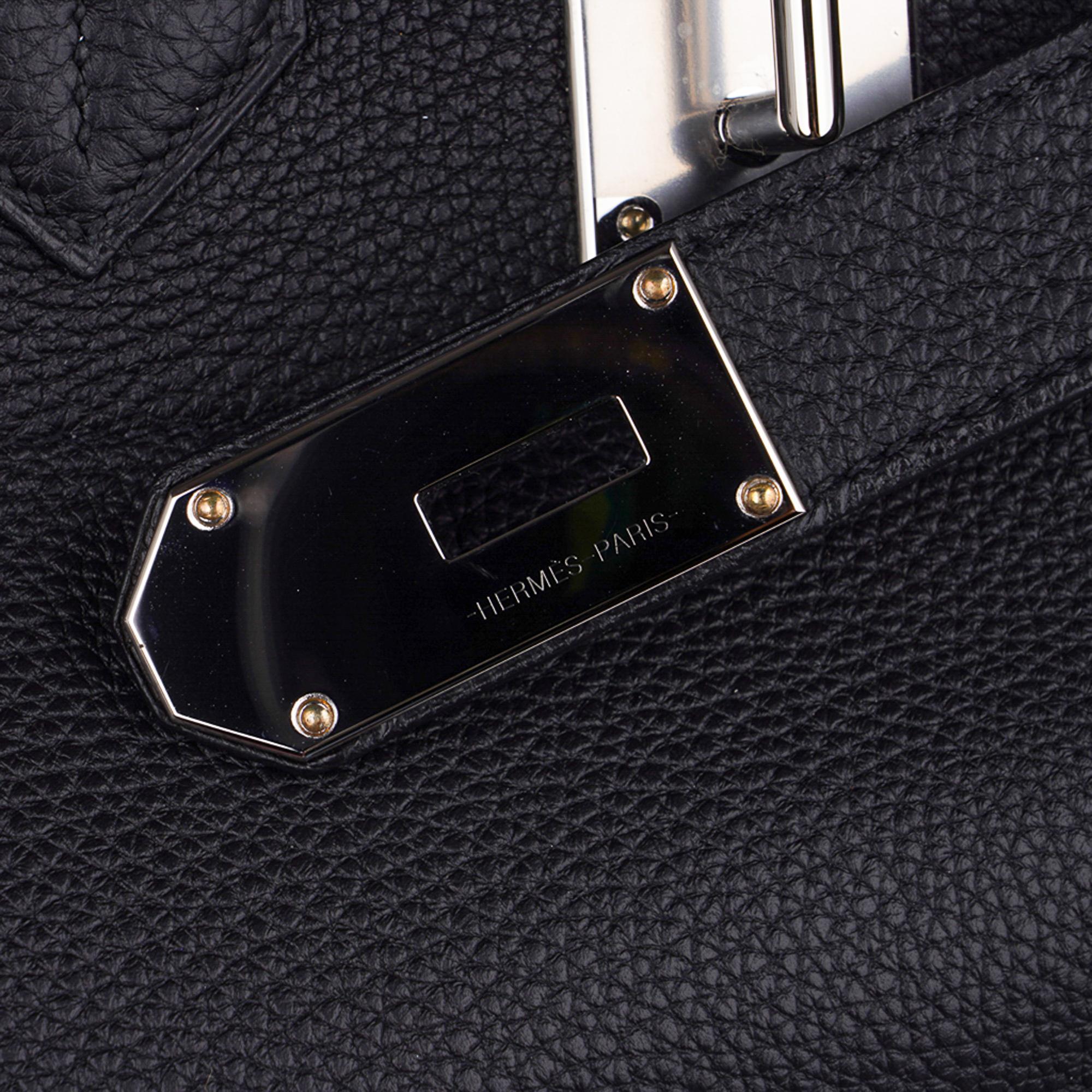 Hermes Hac 50 Travel Bag Black Togo Leather Palladium New w/ Box 5