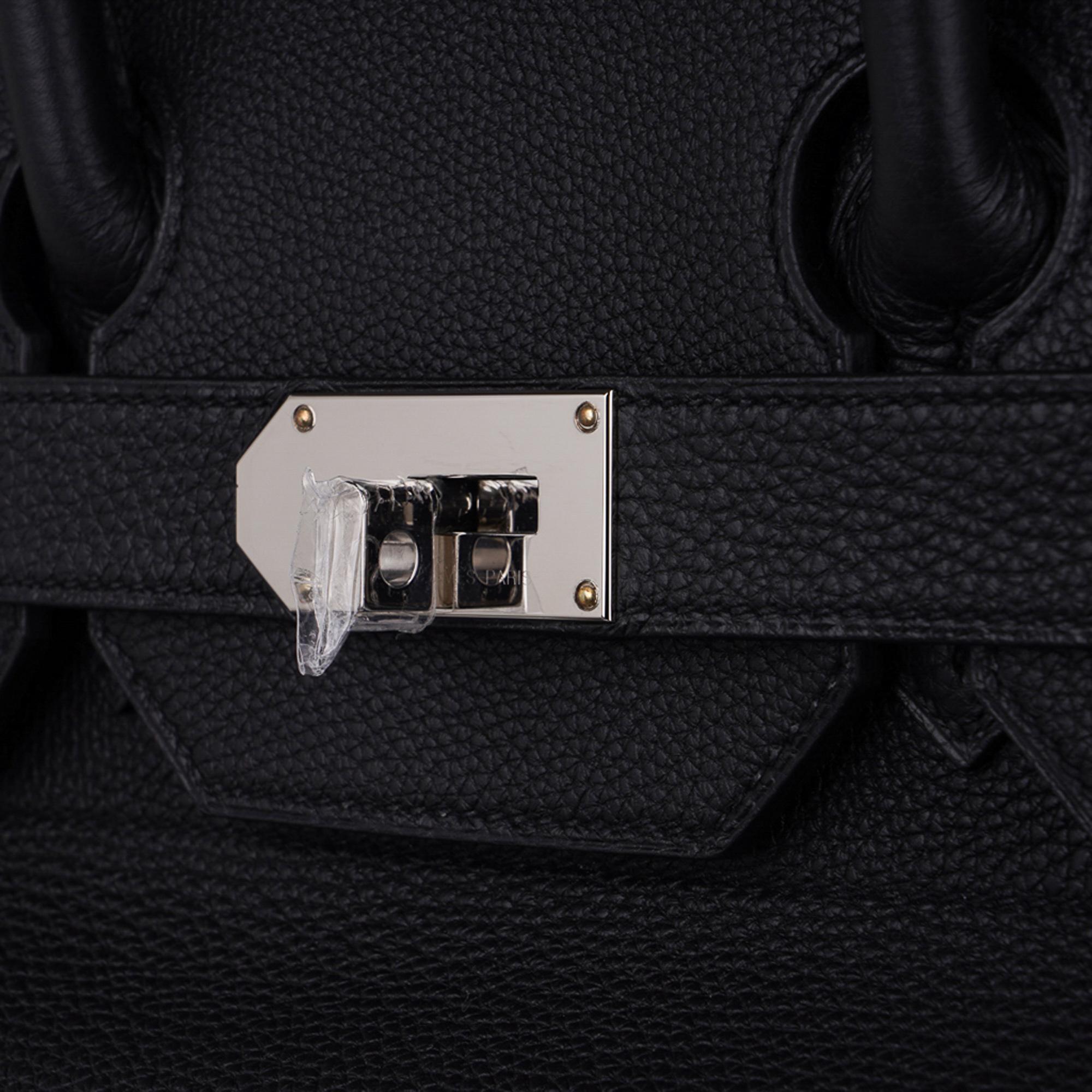 Women's or Men's Hermes Hac 50 Travel Bag Black Togo Leather Palladium New w/ Box