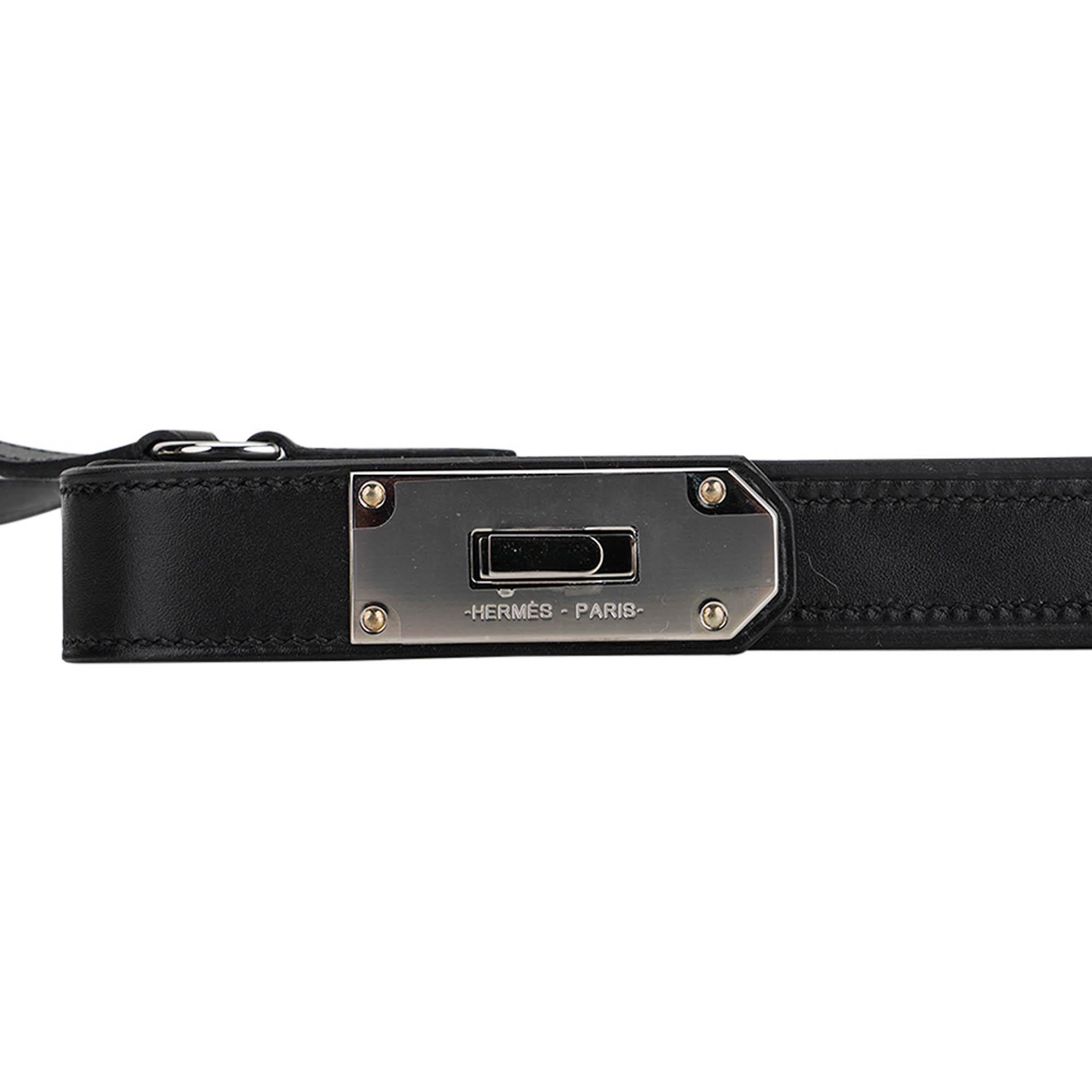 Hermes Hac A Box Limited Edition Phone Case Black Tadelakt Leather Palladium In New Condition For Sale In Miami, FL