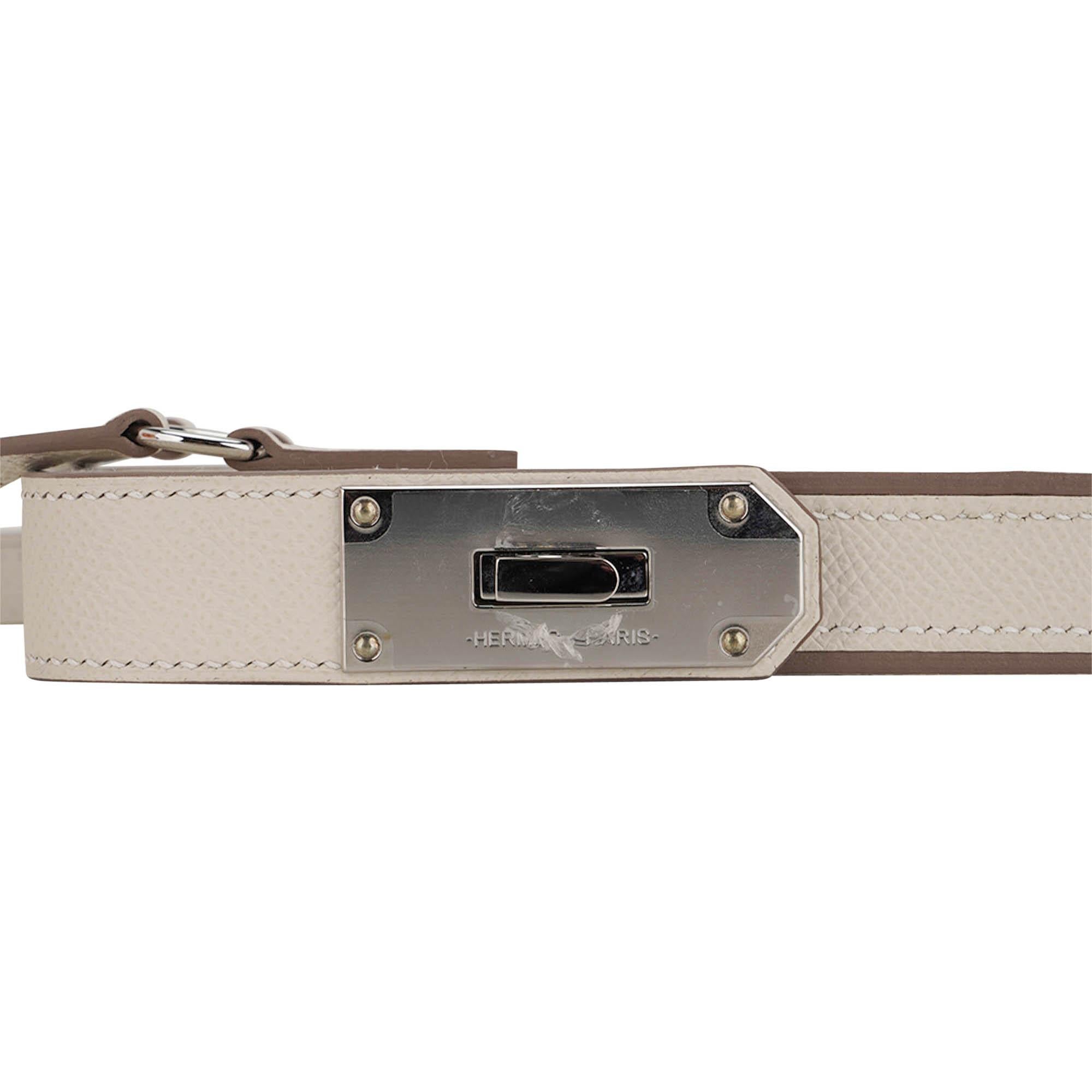Beige Hermes Hac A Box Limited Edition Phone Case Craie Epsom Leather Palladium For Sale