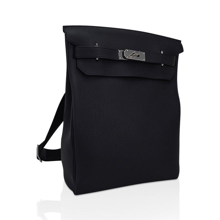 Hermes Hac a Dos GM Backpack Men's Bag Black Togo Palladium Hardware at