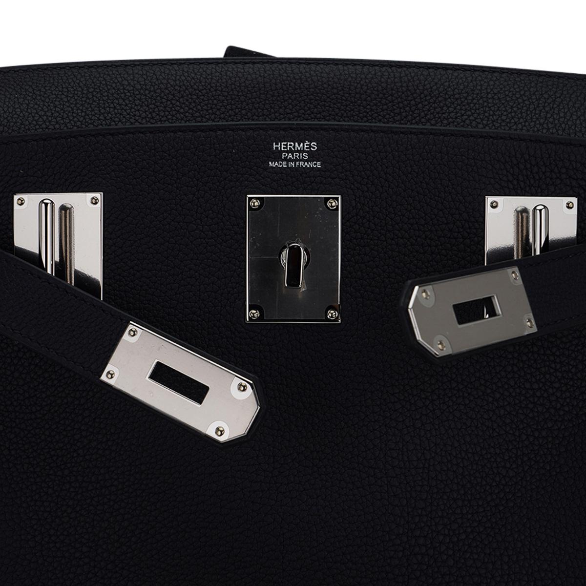Hermes Hac a Dos GM Backpack Men's Bag Black Togo Palladium Hardware 4