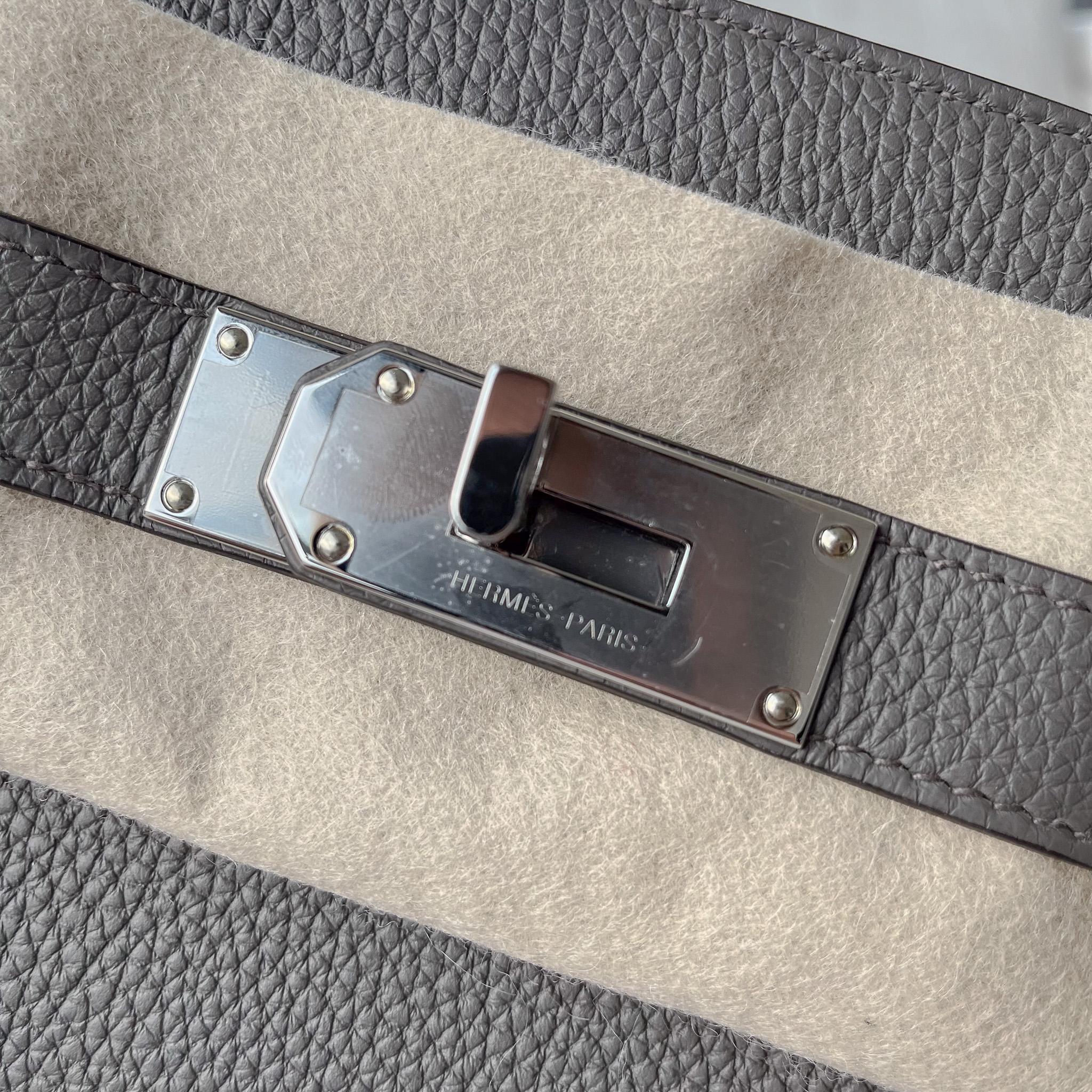 Hermes Hac A Dos, Gris Etain avec quincaillerie en palladium, timbre B, 2023 Neuf à London, GB