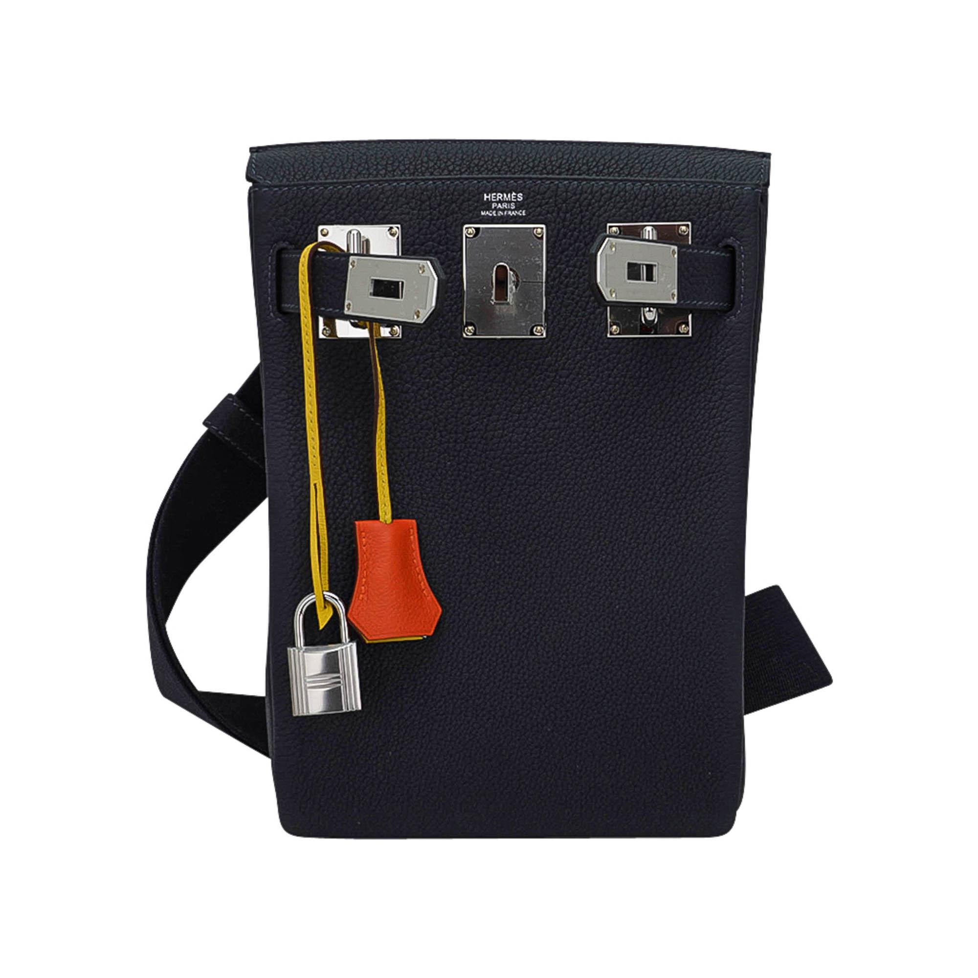 sac hermes allback messenger toile bivouac/veau swift