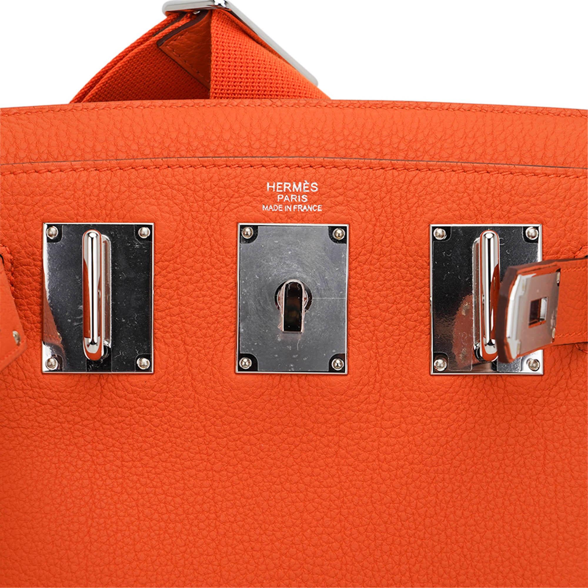 Sac à dos Hermes Hac a Dos PM Cuir Feu Togo avec accessoires Palladium 1