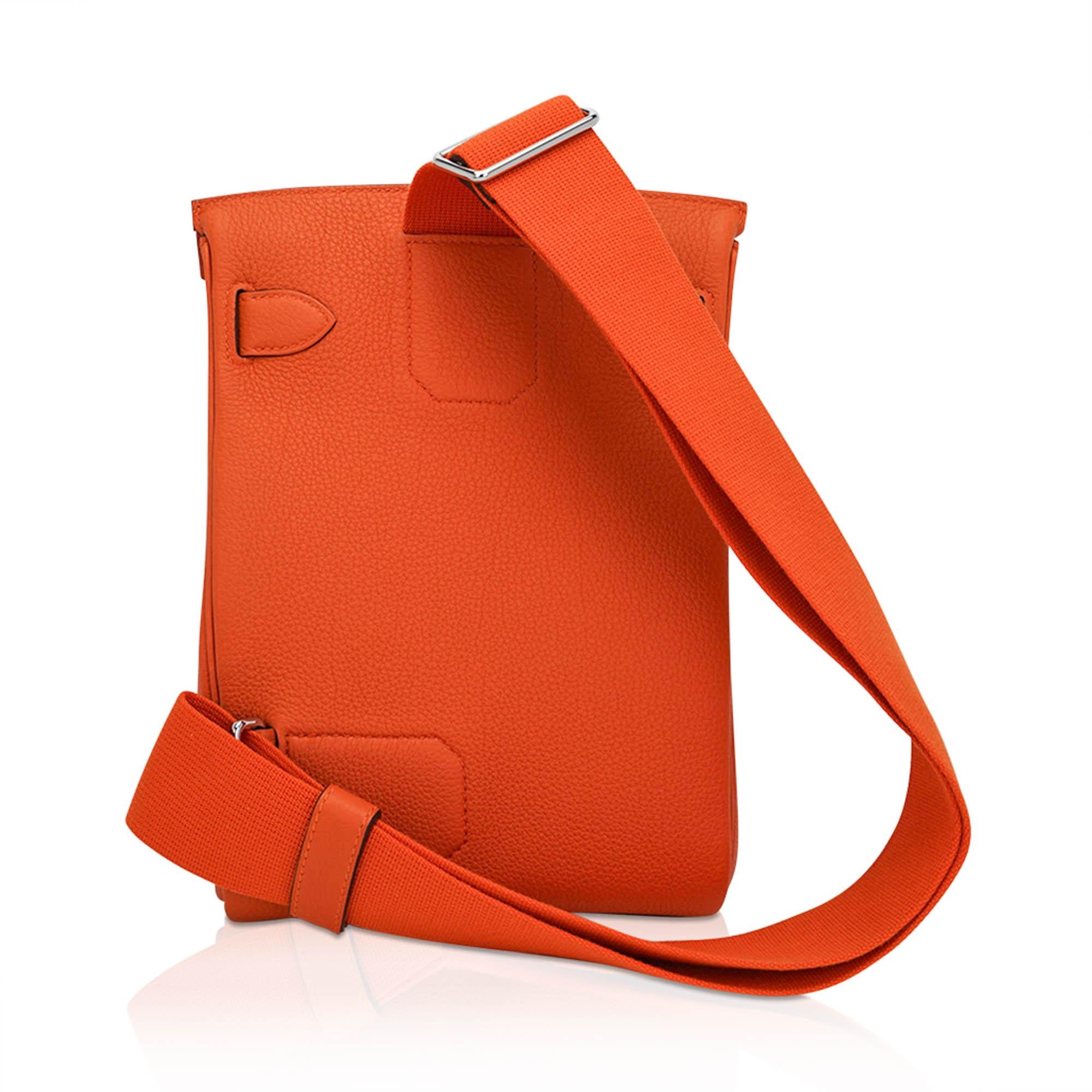 Sac à dos Hermes Hac a Dos PM Cuir Feu Togo avec accessoires Palladium 2