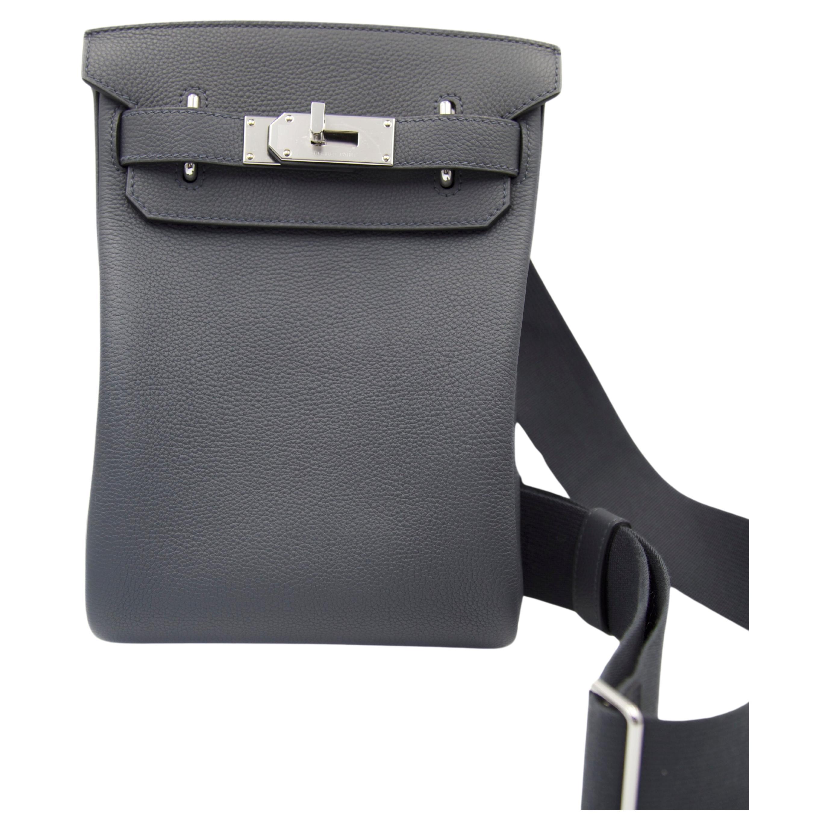 HERMÈS 'HAC A DOS' PM BACKPACK GRIS MISTY Togo Leather with Palladium Hardware For Sale