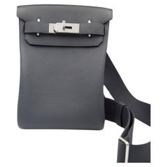 HERMÈS 'HAC A DOS' PM BACKPACK GRIS MISTY Togo Leather with Palladium Hardware