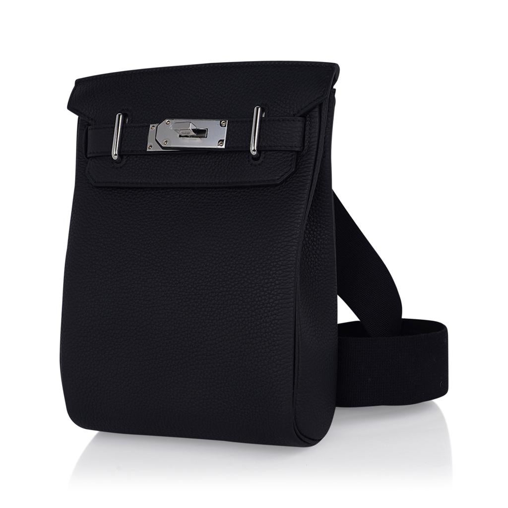 Hermes Hac A Dos PM Backpack Men s Bag Black Togo Palladium Hardware At 