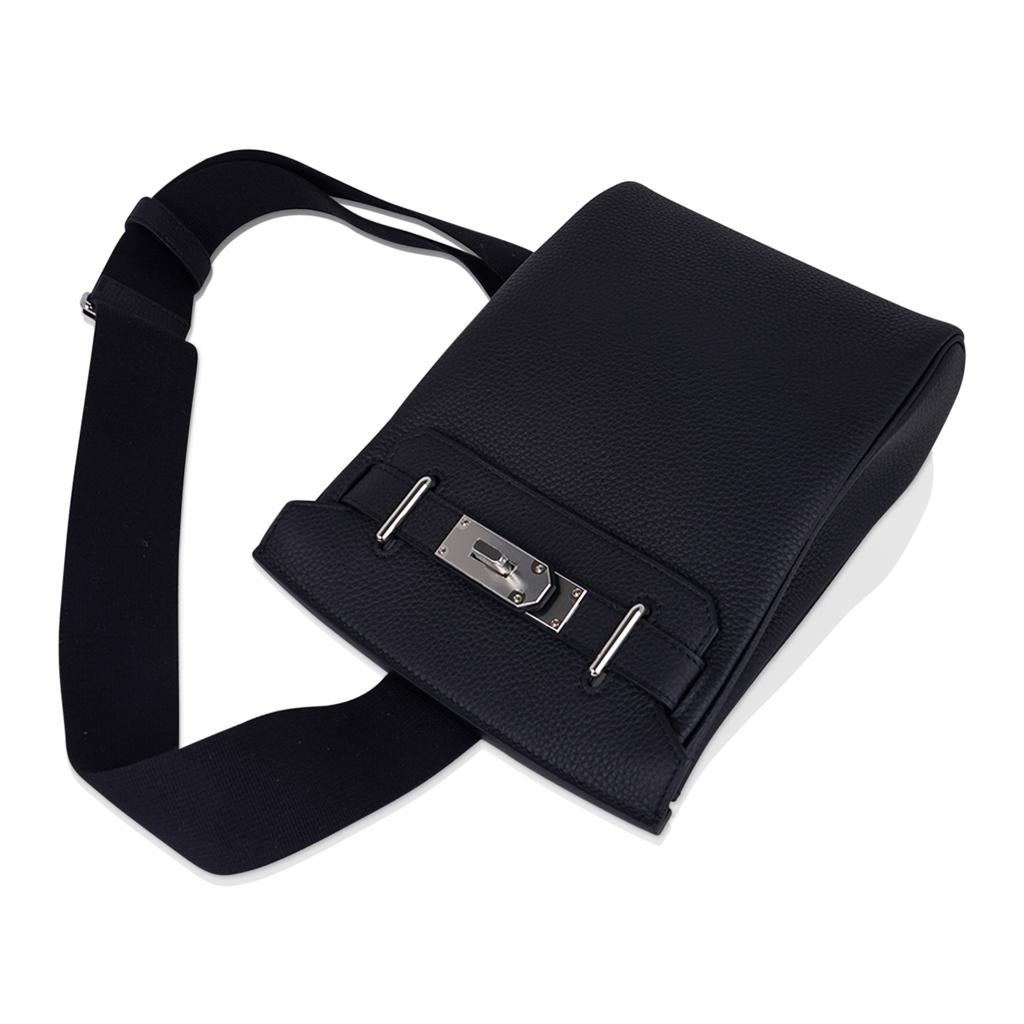 Hermes Hac a Dos PM Backpack Men's Bag Black Togo Palladium Hardware For Sale 1