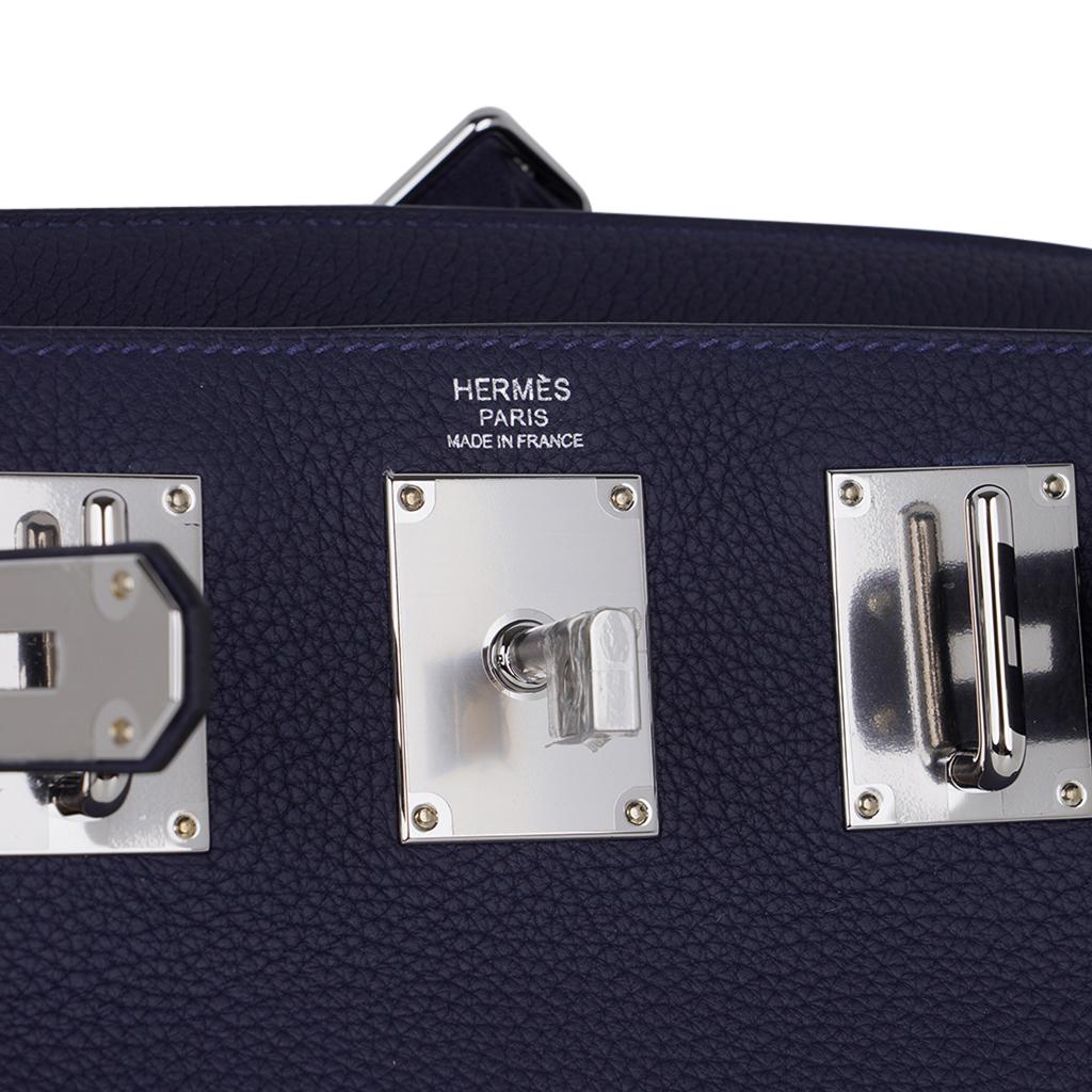 Hermes Hac a Dos PM Backpack Men's Bag Bleu Nuit Togo Palladium Hardware 1