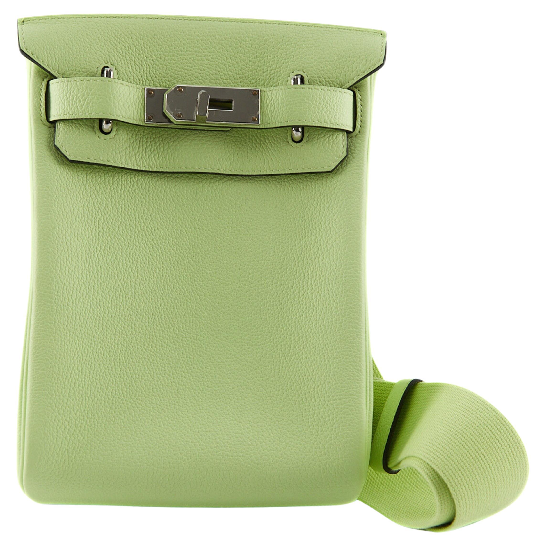 HERMÈS 'HAC A DOS' PM BACKPACK VERT ABSINTHE Togo Leather with Palladium Hardwar For Sale