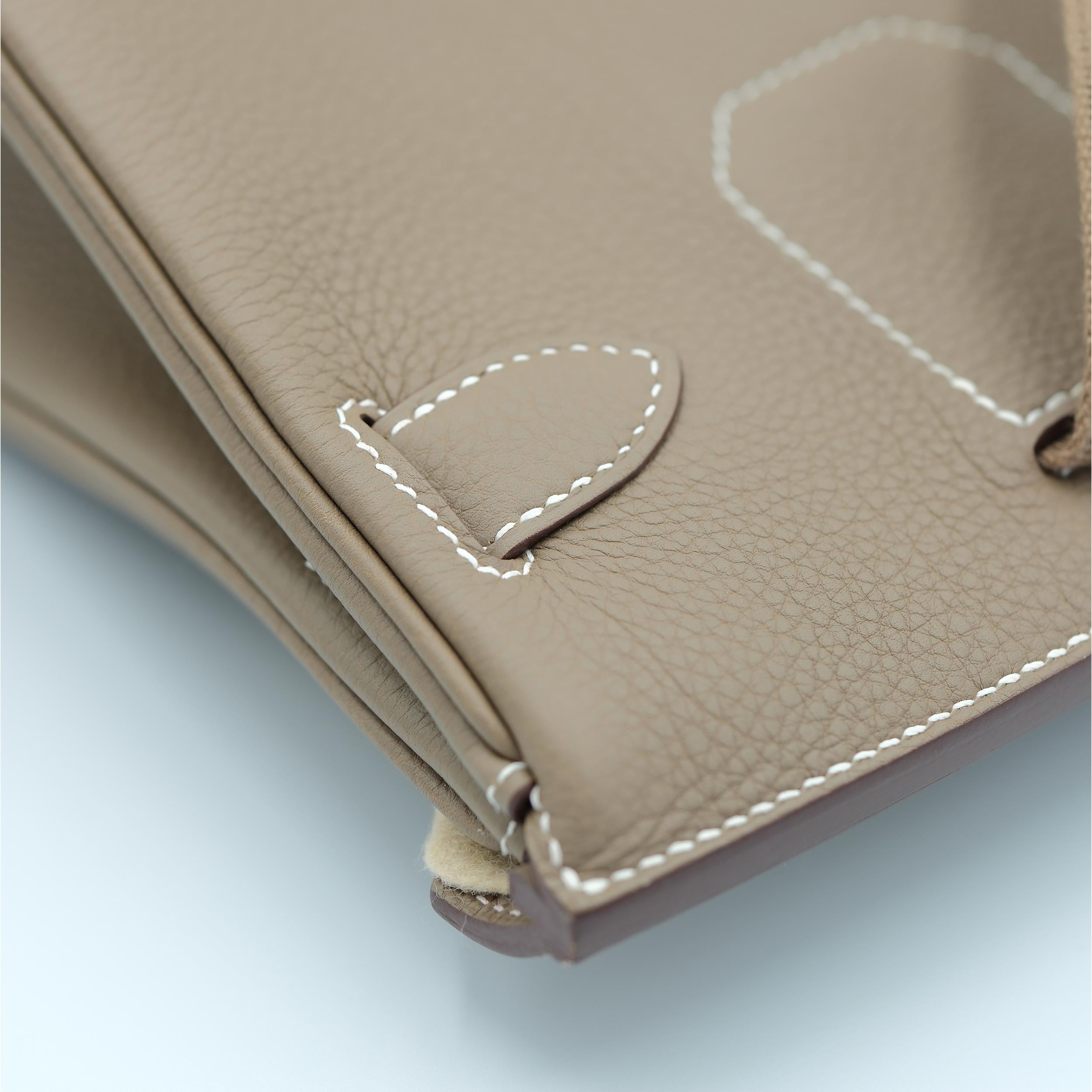 Hermes HAC A Dos PM Etoupe Togo avec Palladium Hardware en vente 1