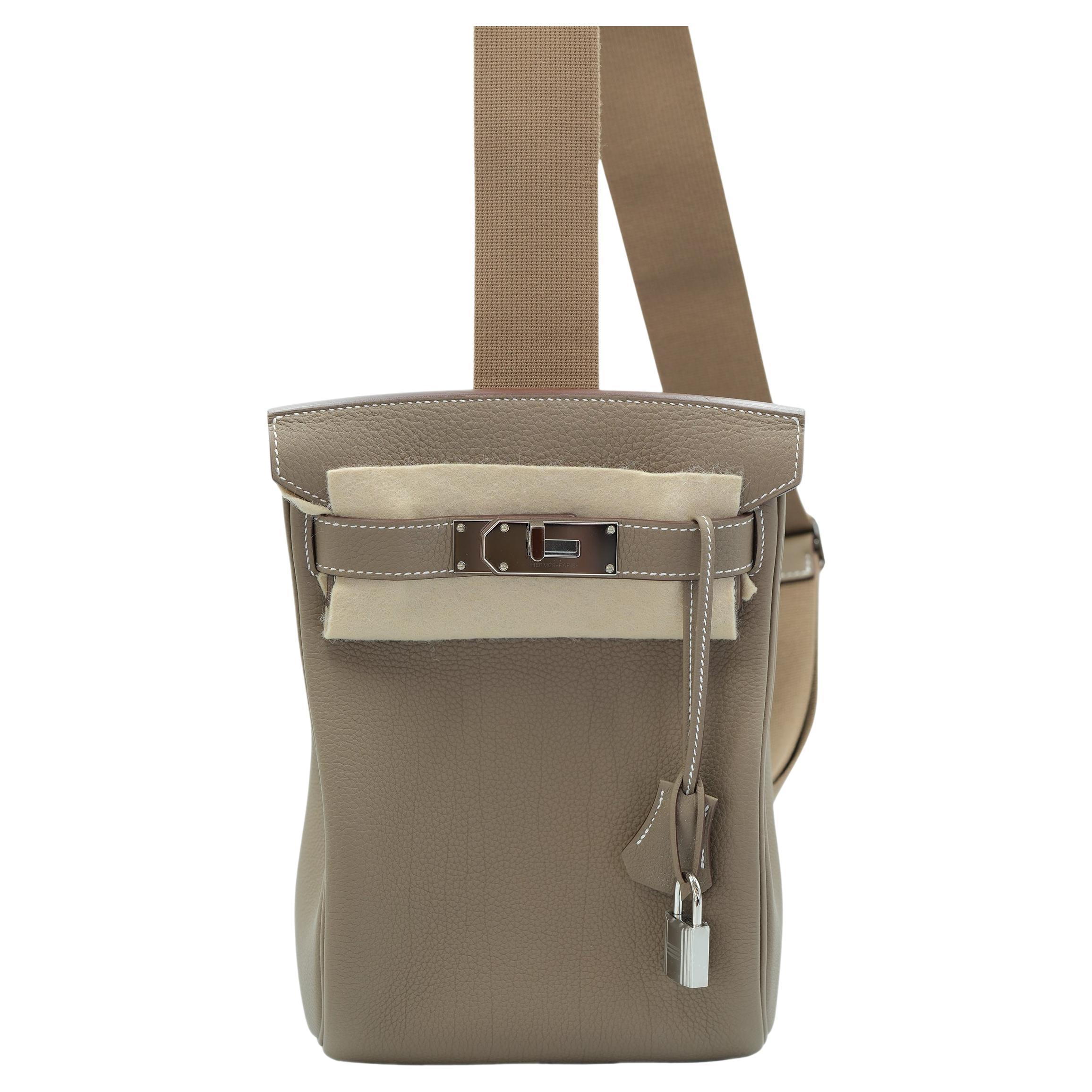 Hermes HAC A Dos PM Etoupe Togo avec Palladium Hardware en vente