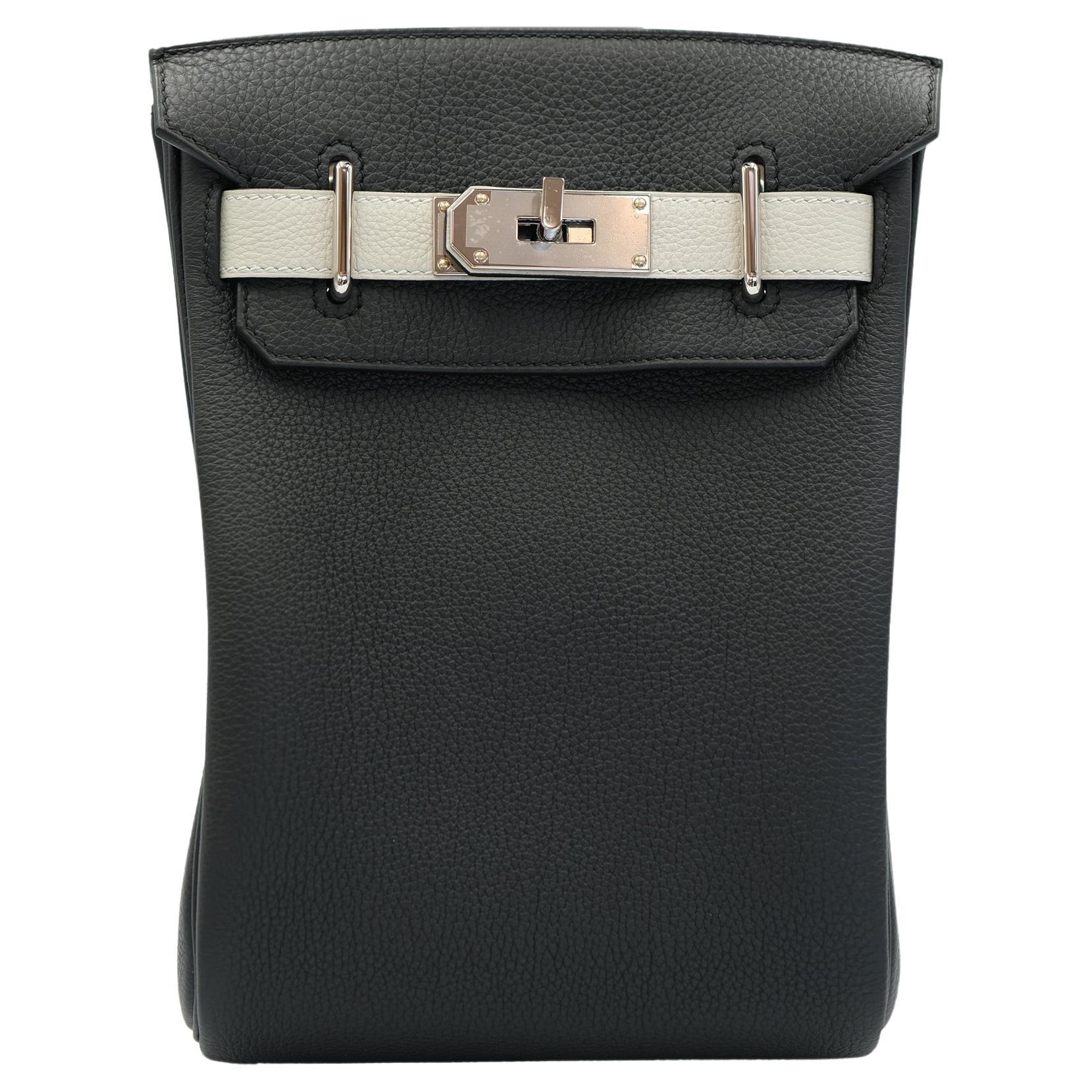Hermes HAC A Dos PM HSS Noir Veau Togo avec Palladium Hardware en vente