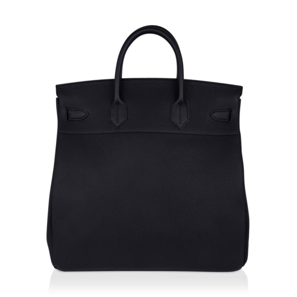 Hermes Hac Birkin 40 Sac Noir Palladium Hardware Togo Leather en vente 5