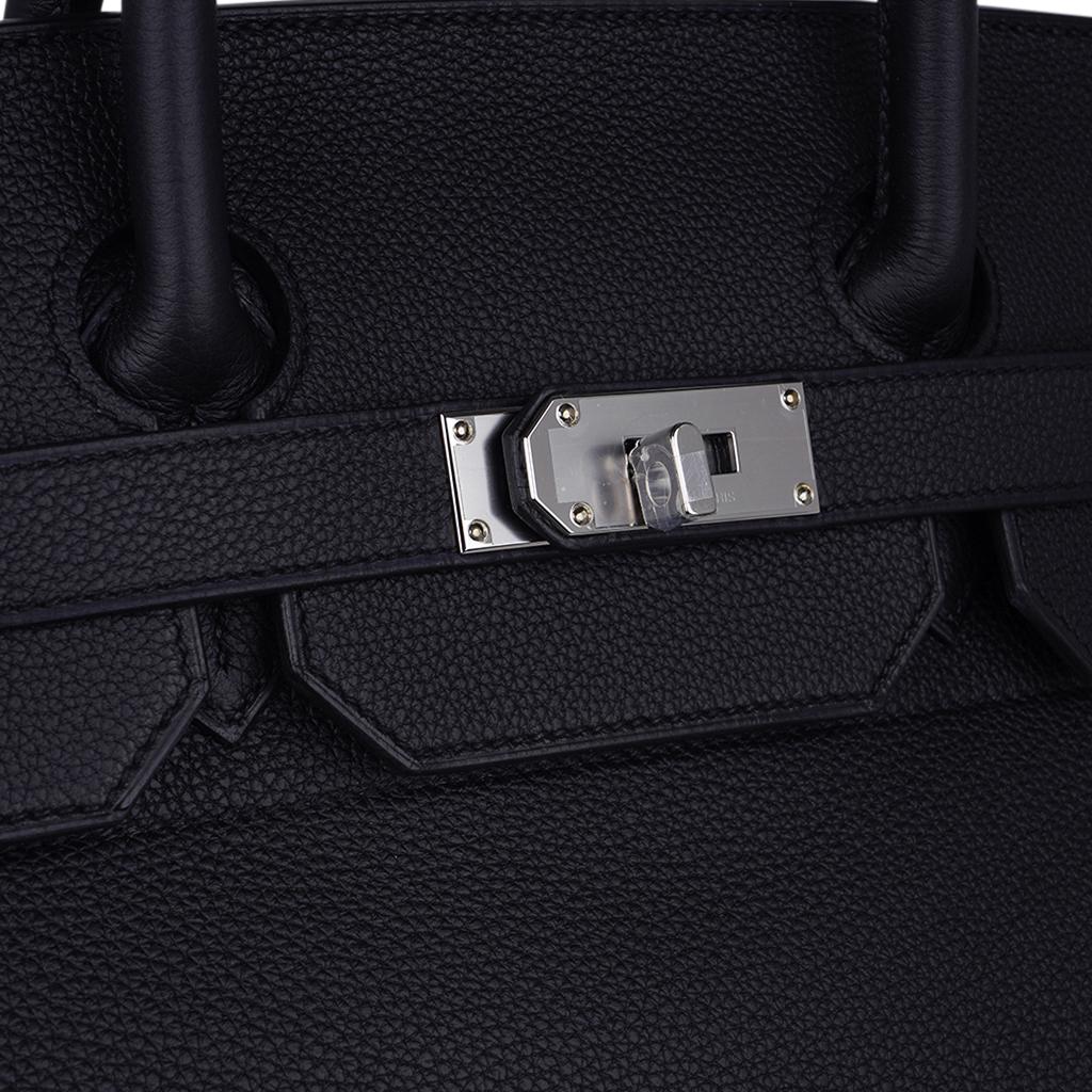 Hermes Hac Birkin 40 Bag Black Palladium Hardware Togo Leather In New Condition For Sale In Miami, FL