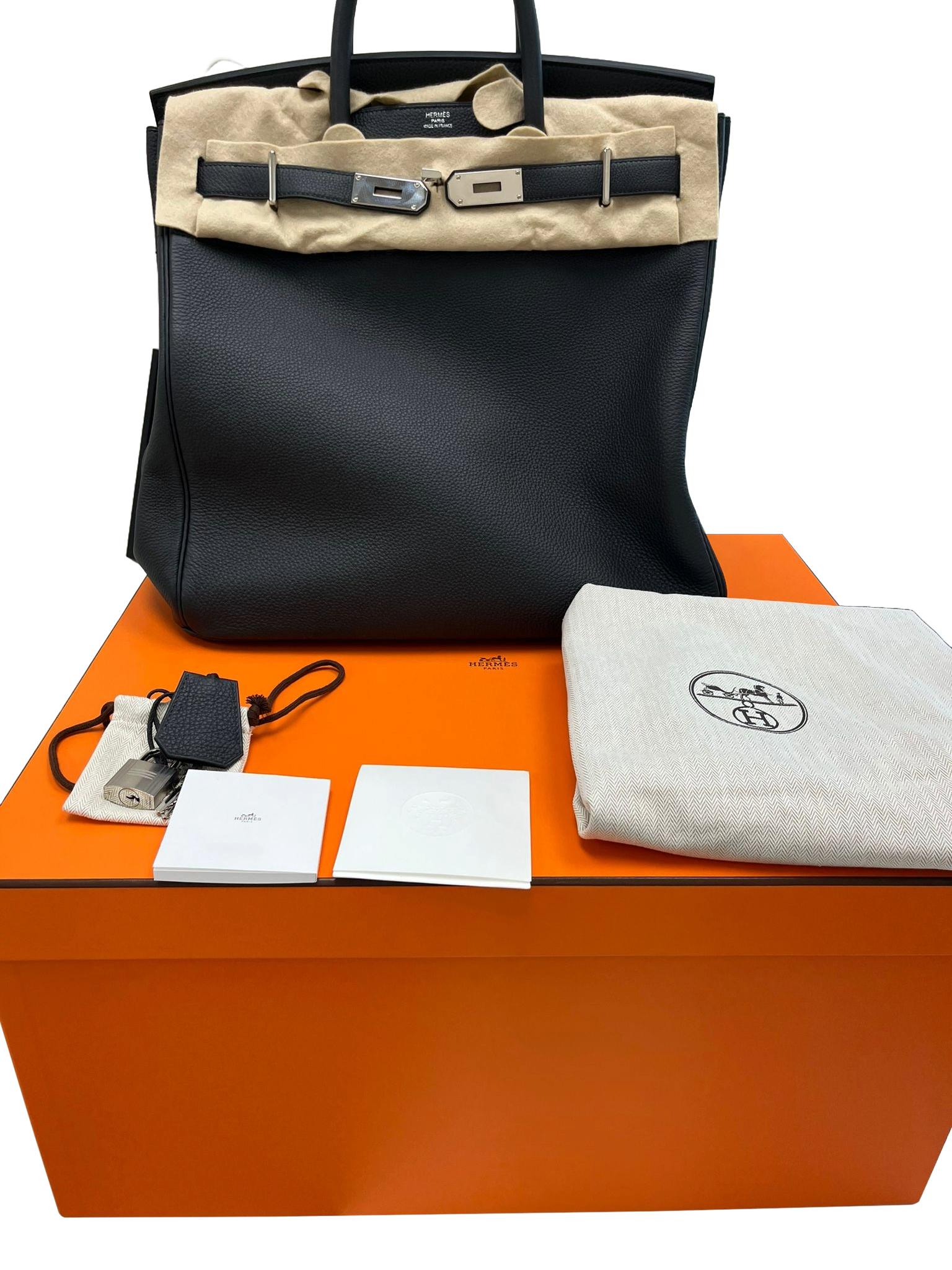 Hermes HAC Birkin 40 Noir Togo Leather with Palladium Hardware Bag 6