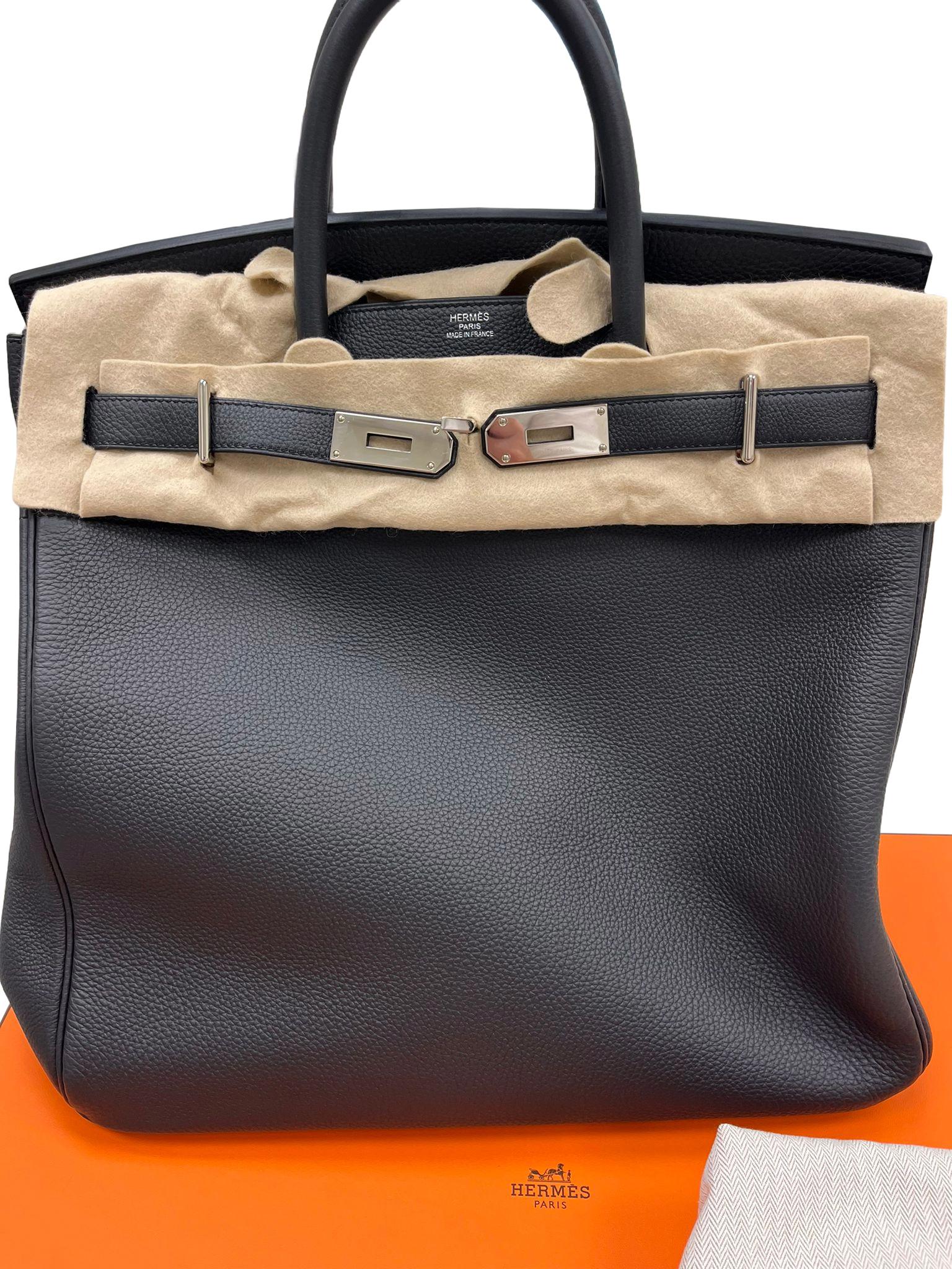 Hermes HAC Birkin 40 Noir Togo Leather with Palladium Hardware Bag 9