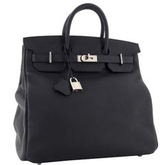 Hermes HAC Birkin 40 Noir Togo Leather with Palladium Hardware Bag
