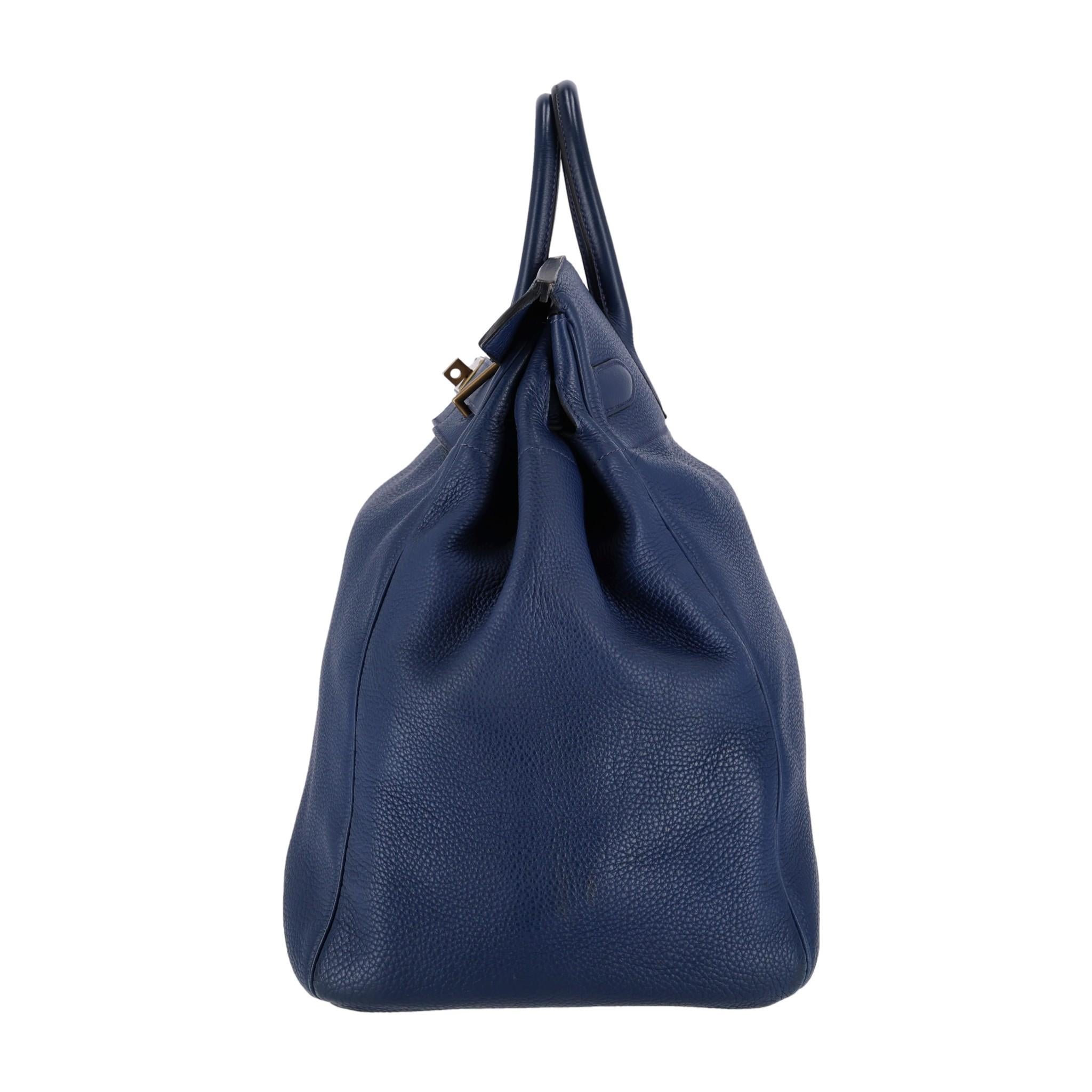 Purple Hermes Hac Birkin 50cm In Togo Leather