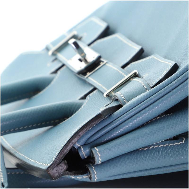 Hermes HAC Birkin Bag Bleu Jean Epsom with Palladium Hardware 32 5