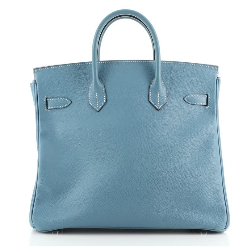 Hermes HAC Birkin Bag Bleu Jean Epsom with Palladium Hardware 32 In Good Condition In NY, NY