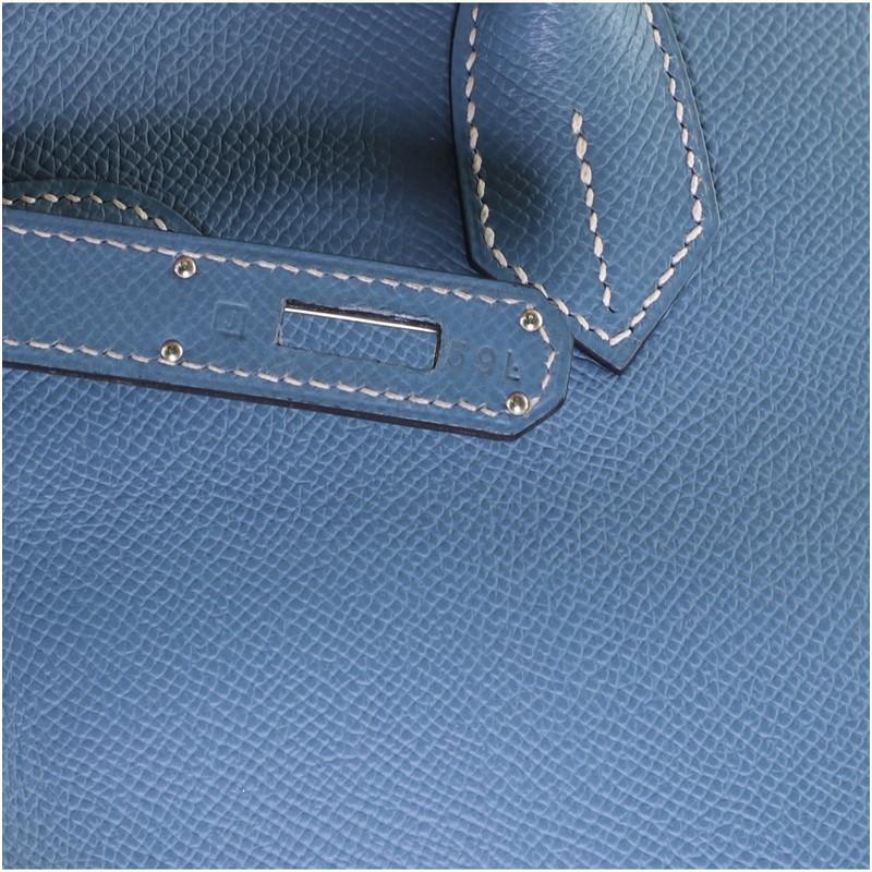 Hermes HAC Birkin Bag Bleu Jean Epsom with Palladium Hardware 32 3