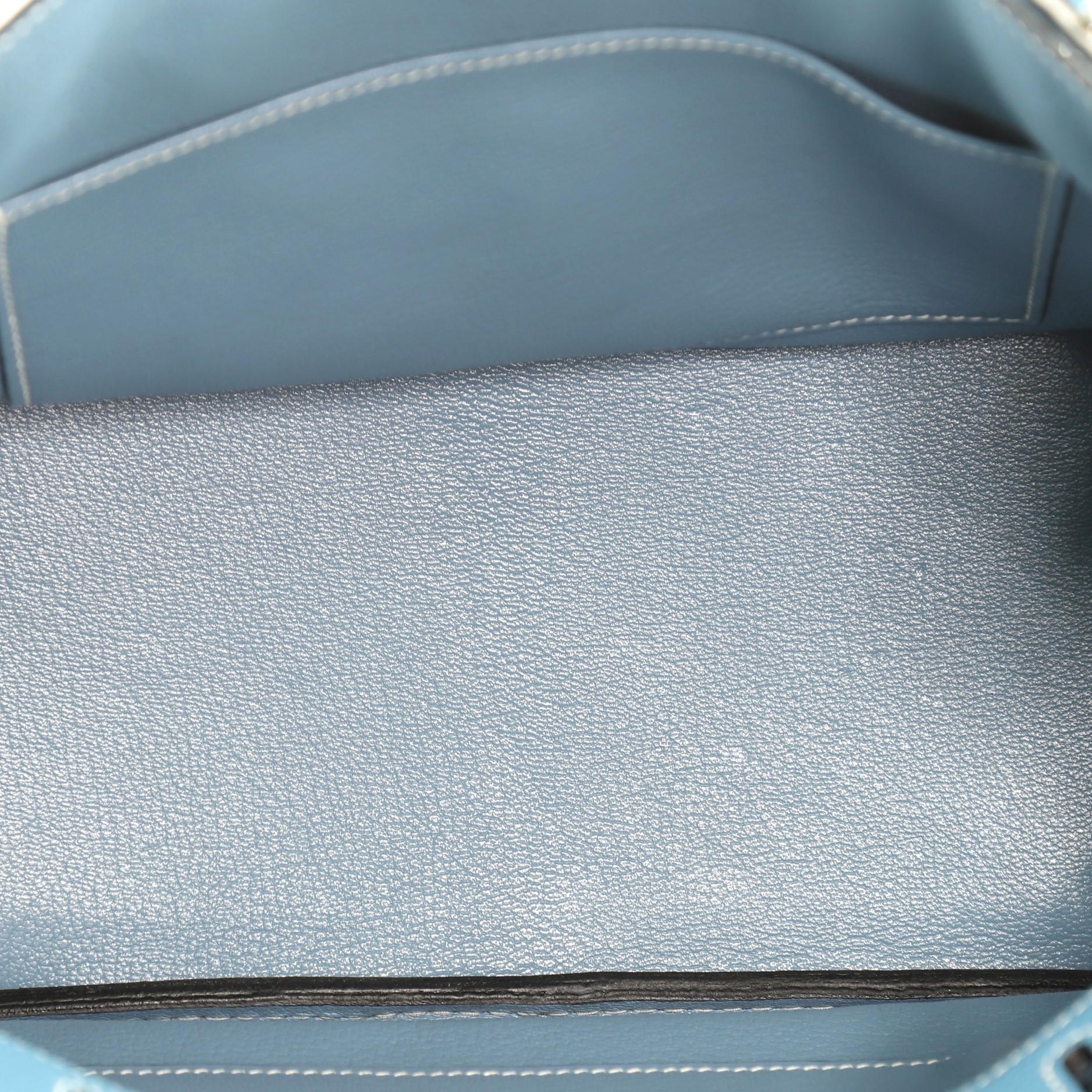 Hermes HAC Birkin Bag Bleu Jean Togo with Palladium Hardware 28 1