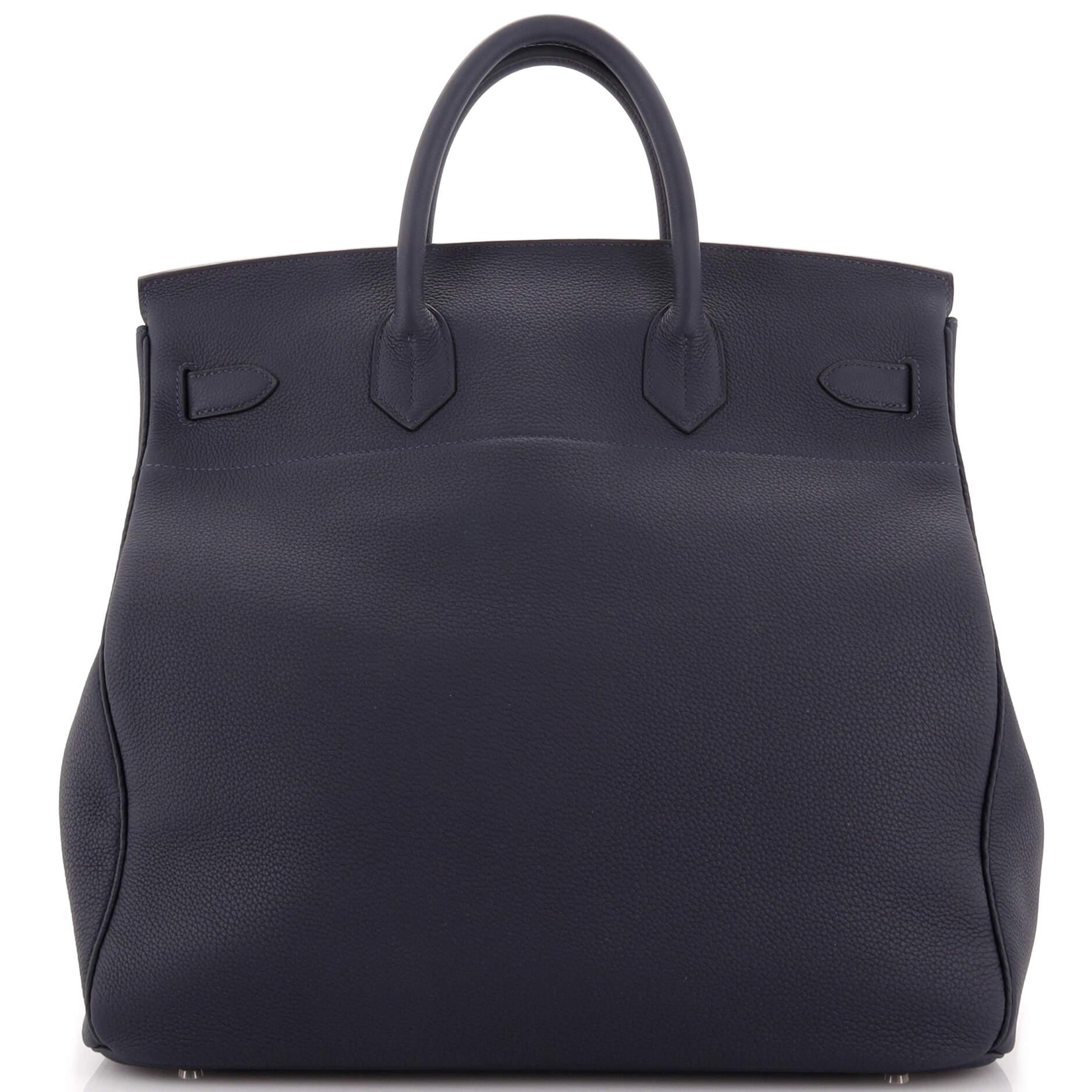 Women's or Men's Hermes HAC Birkin Bag Bleu Nuit Togo with Palladium Hardware 40