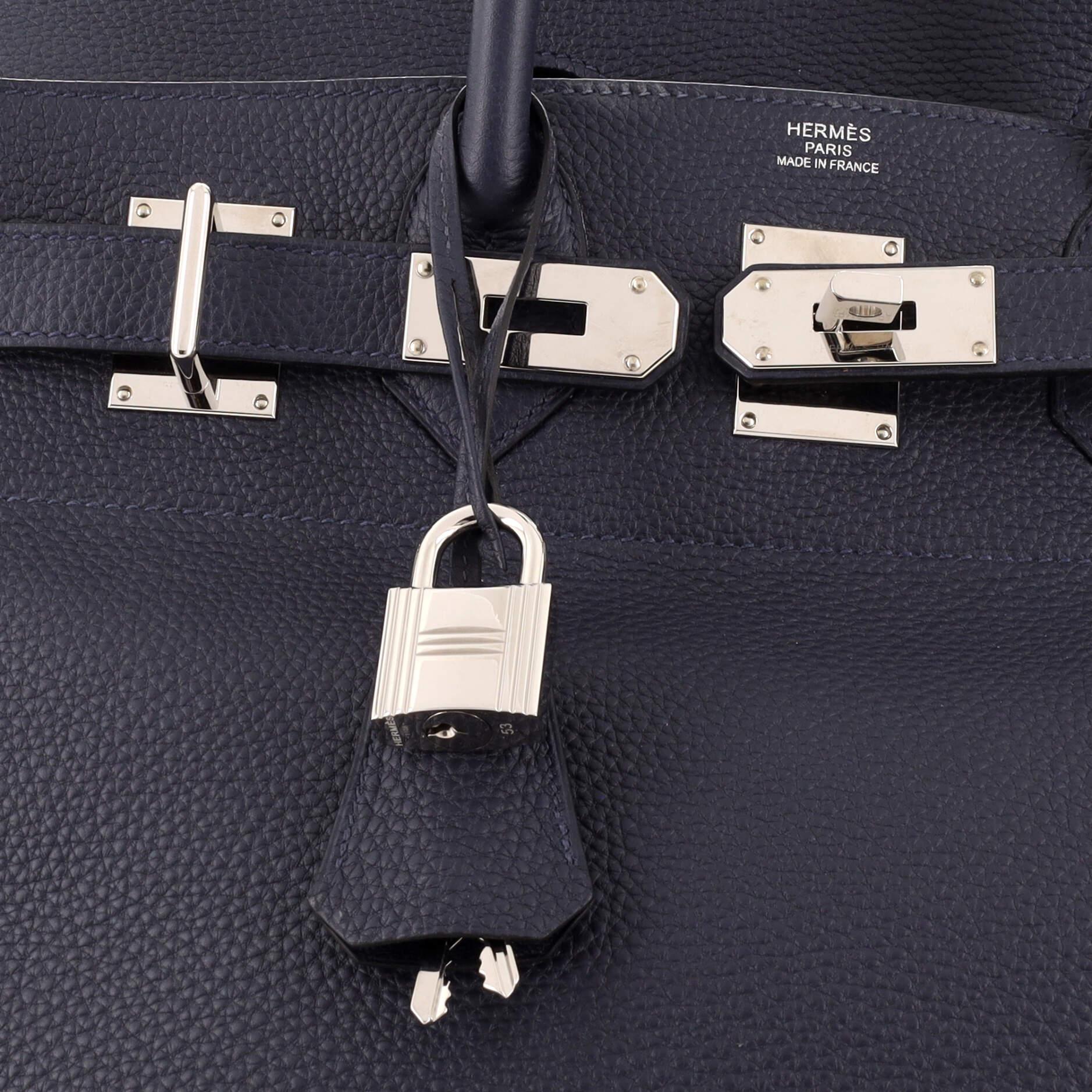 Hermes HAC Birkin Bag Bleu Nuit Togo with Palladium Hardware 40 3