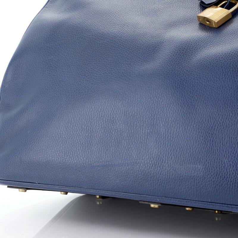 Hermes HAC Birkin Bag Bleu Saphir Ardennes With Gold Hardware 50  5