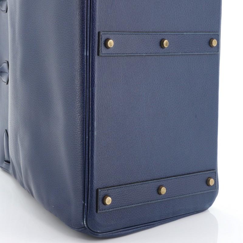 Hermes HAC Birkin Bag Bleu Saphir Ardennes With Gold Hardware 50  3