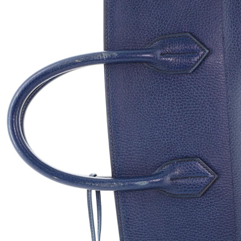 Hermes HAC Birkin Bag Bleu Saphir Ardennes With Gold Hardware 50  4