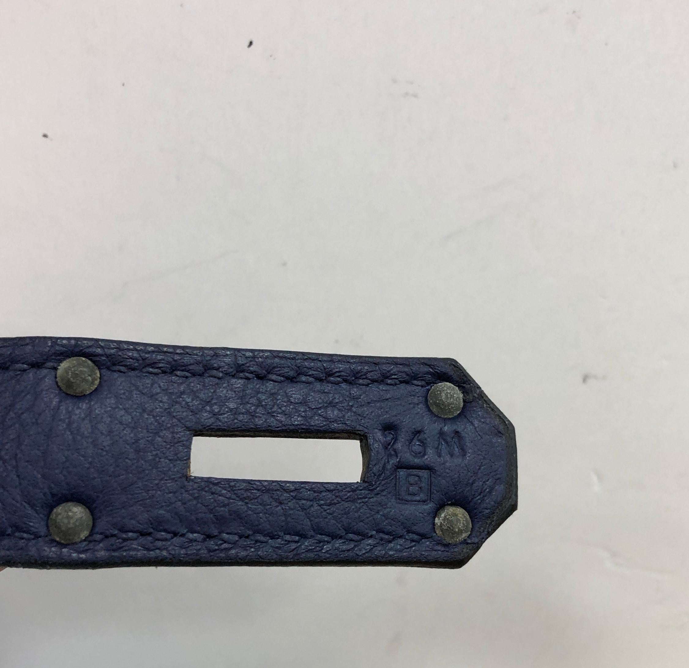 Hermes HAC Birkin Bag Bleu Saphir Clemence with Gold Hardware 45 1