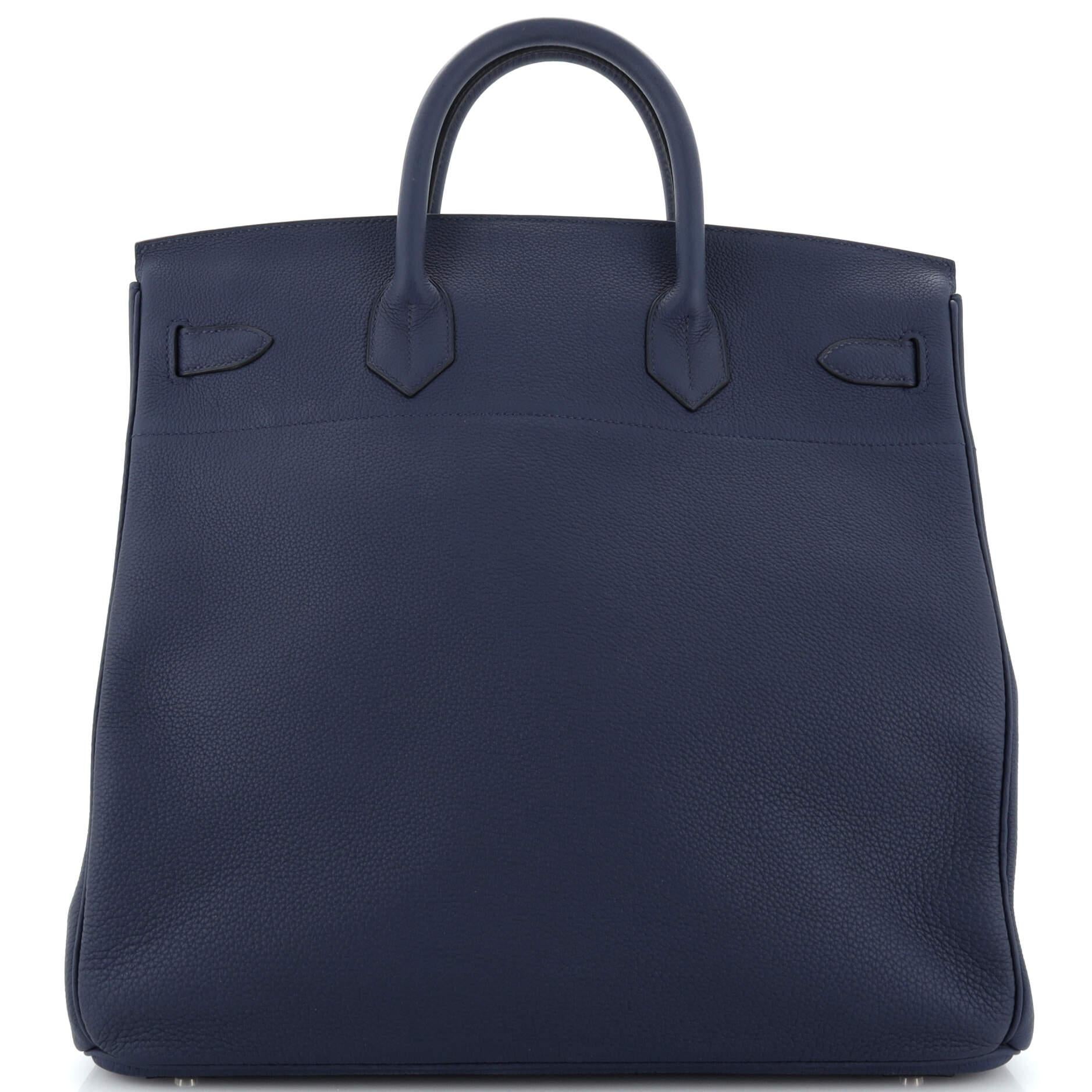 Women's or Men's Hermes HAC Birkin Bag Bleu Saphir Togo with Palladium Hardware 40