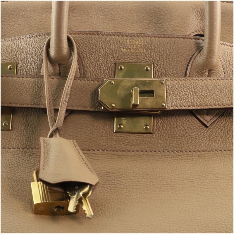 Hermes HAC Birkin Bag Brown Clemence with Gold Hardware 50 2