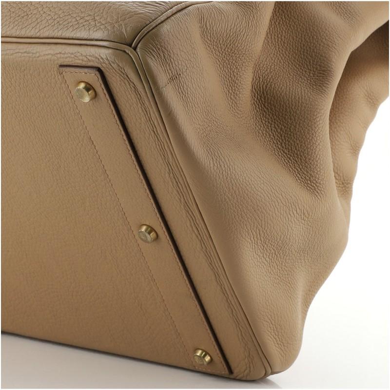 Hermes HAC Birkin Bag Brown Clemence with Gold Hardware 50 3