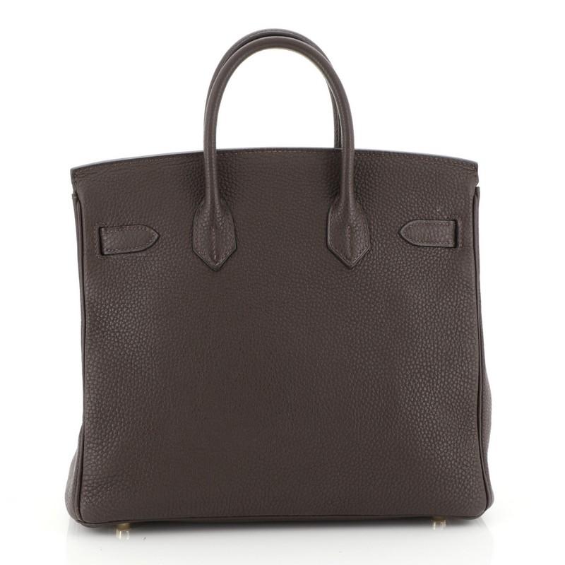 Hermes HAC Birkin Bag Chocolate Togo with Gold Hardware 28 In Good Condition In NY, NY