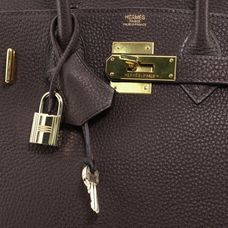 Hermes HAC Birkin Bag Chocolate Togo with Gold Hardware 28 2