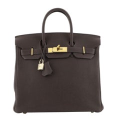 Hermes HAC Birkin Bag Chocolate Togo with Gold Hardware 28