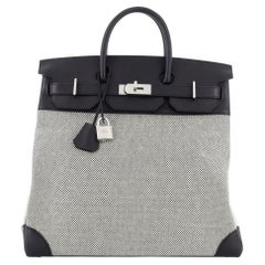 Hermes HAC Birkin Bag Criss Cross Toile e Noir Evercolor con Palladium