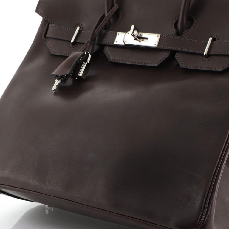 Hermes HAC Birkin Bag Black Barenia Faubourg with Brushed Palladium  Hardware 32 Black 478091