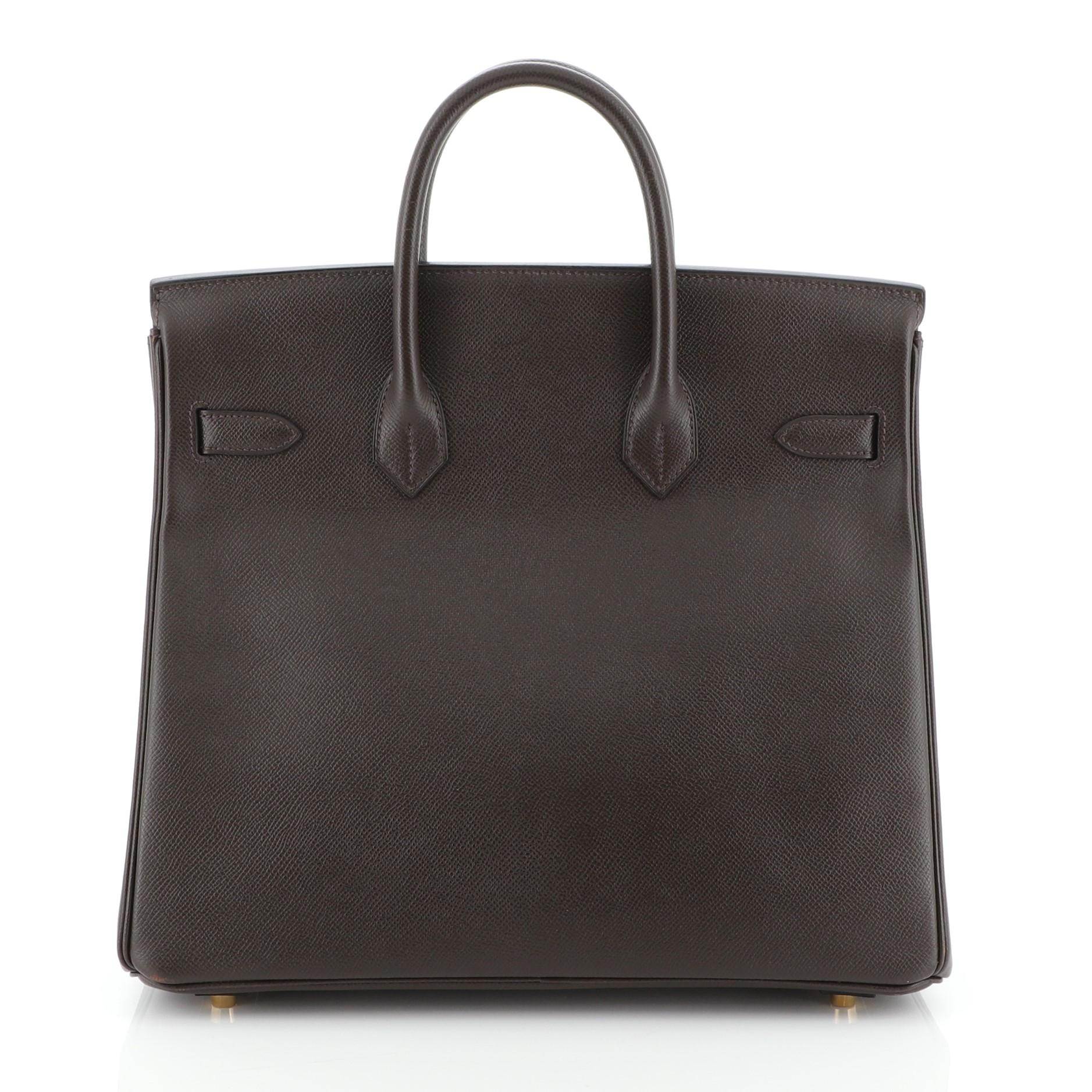 Hermes HAC Birkin Bag Ebene Courchevel With Gold Hardware 32 at