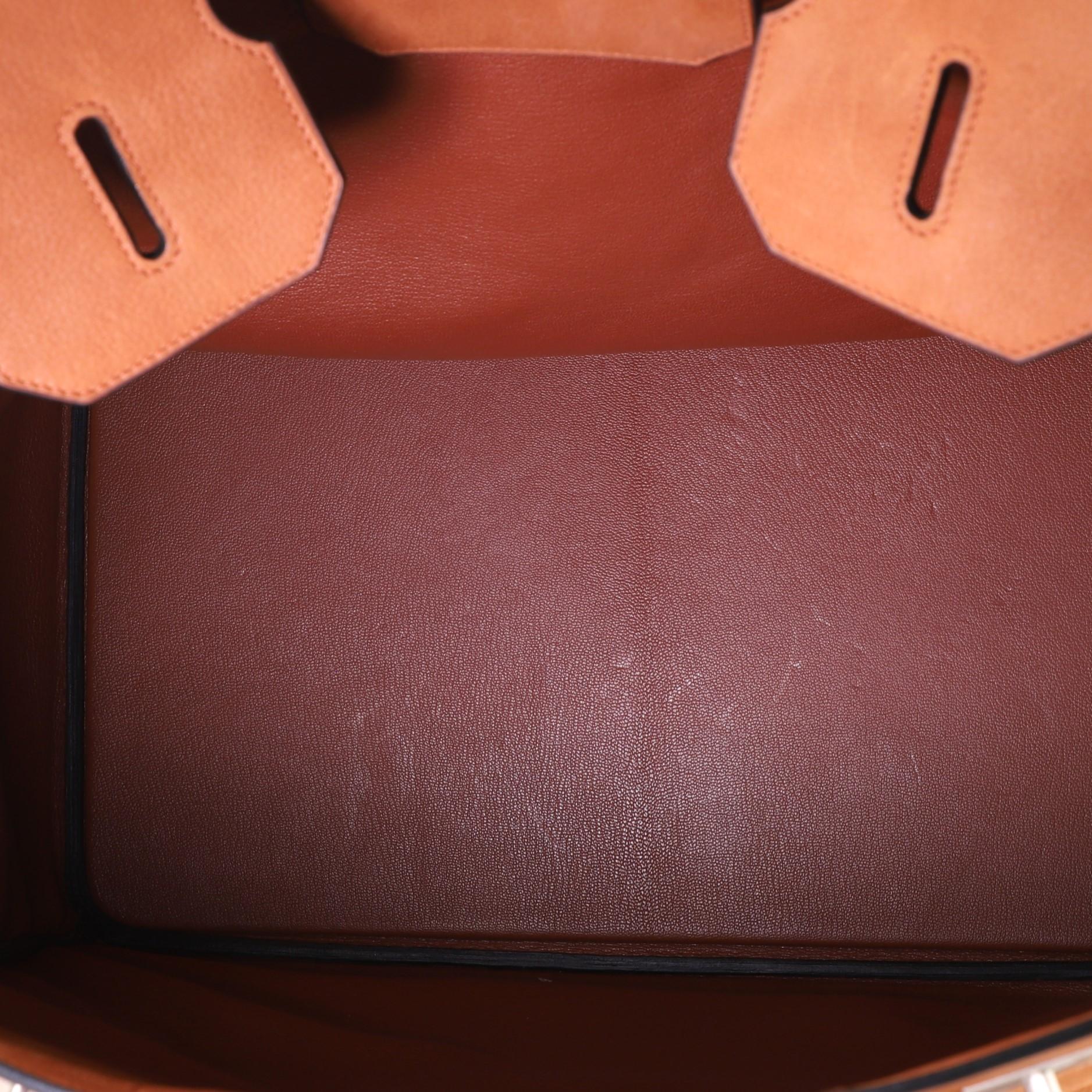 Hermes HAC Birkin Tasche Fauve Taurillon Sattel mit gebürstetem Palladium Hardw 1